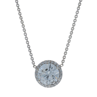 1.67ctw Diamond and Diamond Pendant Necklace White Gold
