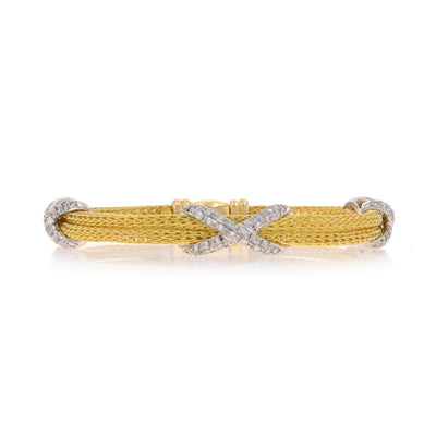 .90ctw Diamond Station Bracelet Yellow Gold