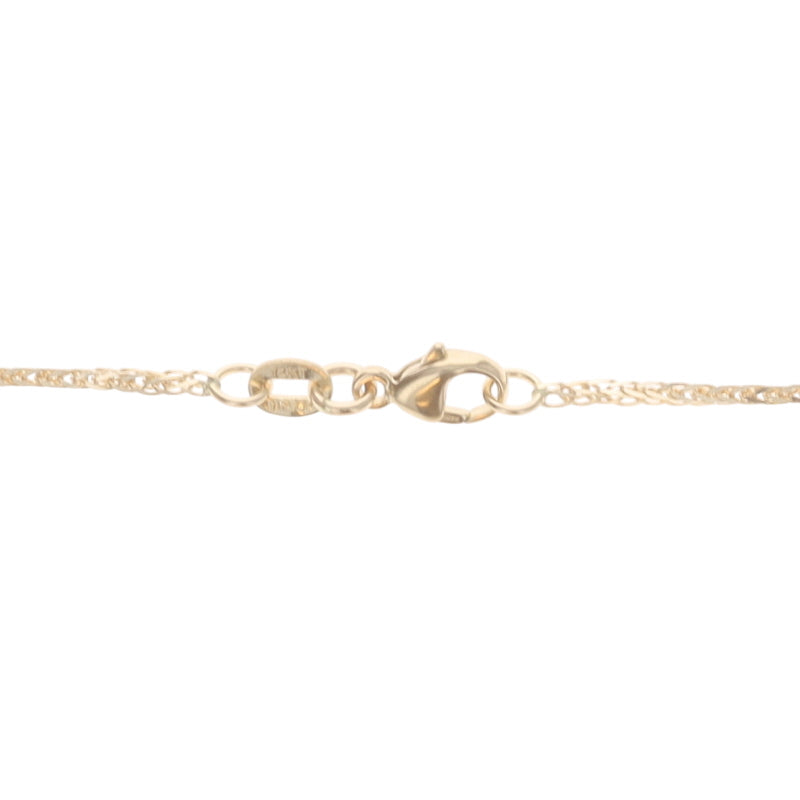 Diamond Cut Wheat Chain Necklace Yellow Gold