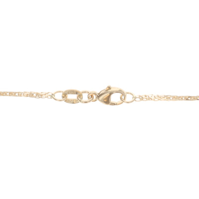 Diamond Cut Wheat Chain Necklace Yellow Gold