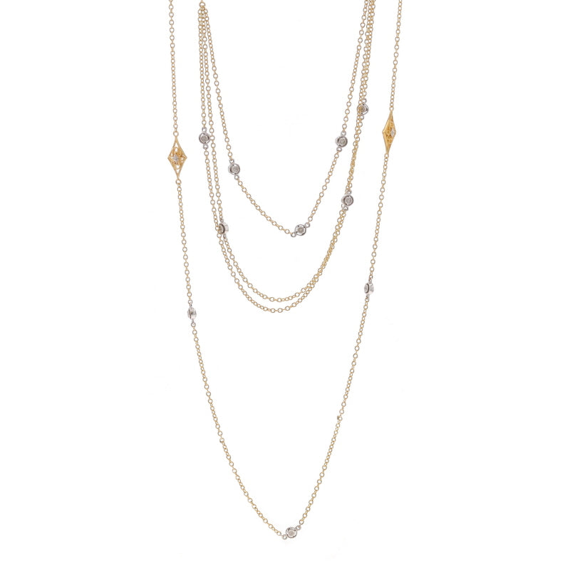 Gabriel & Co. .12ctw Diamond Necklace Yellow Gold