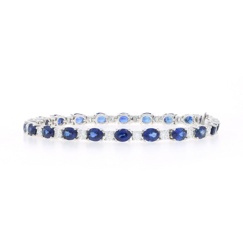 11.18ctw Sapphire and Diamond Bracelet White Gold
