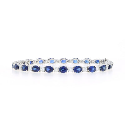 11.18ctw Sapphire and Diamond Bracelet White Gold