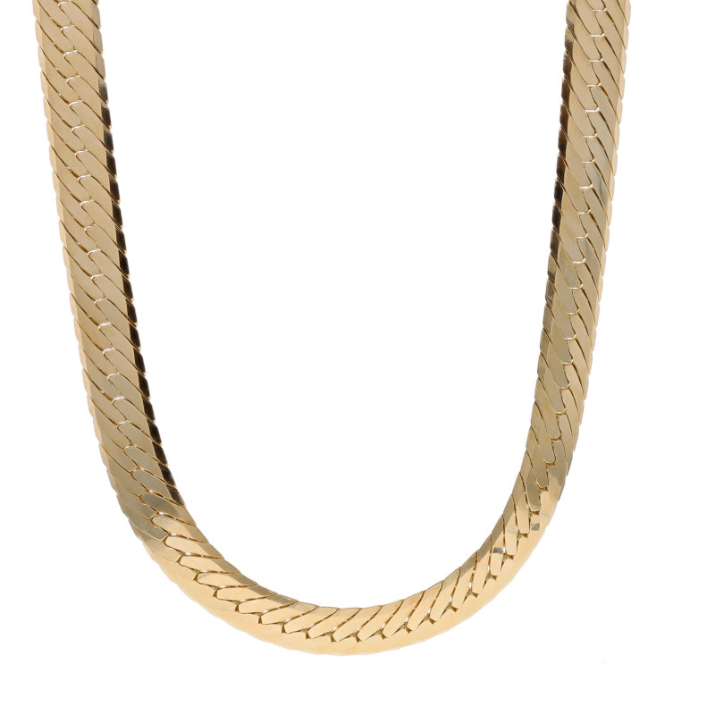 Herringbone Chain Necklace Yellow Gold