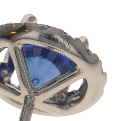 2.42ctw Sapphire and Diamond Earrings White Gold