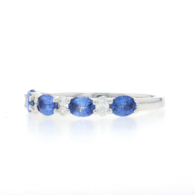 1.06ctw Sapphire and Diamond Band White Gold