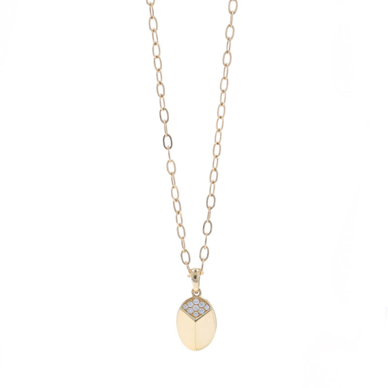 Michael M Carve Diamond Pendant Necklace Yellow Gold