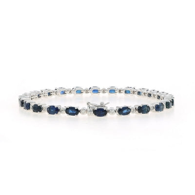 8.85ctw Sapphire and Diamond Women's Bracelet White Gold