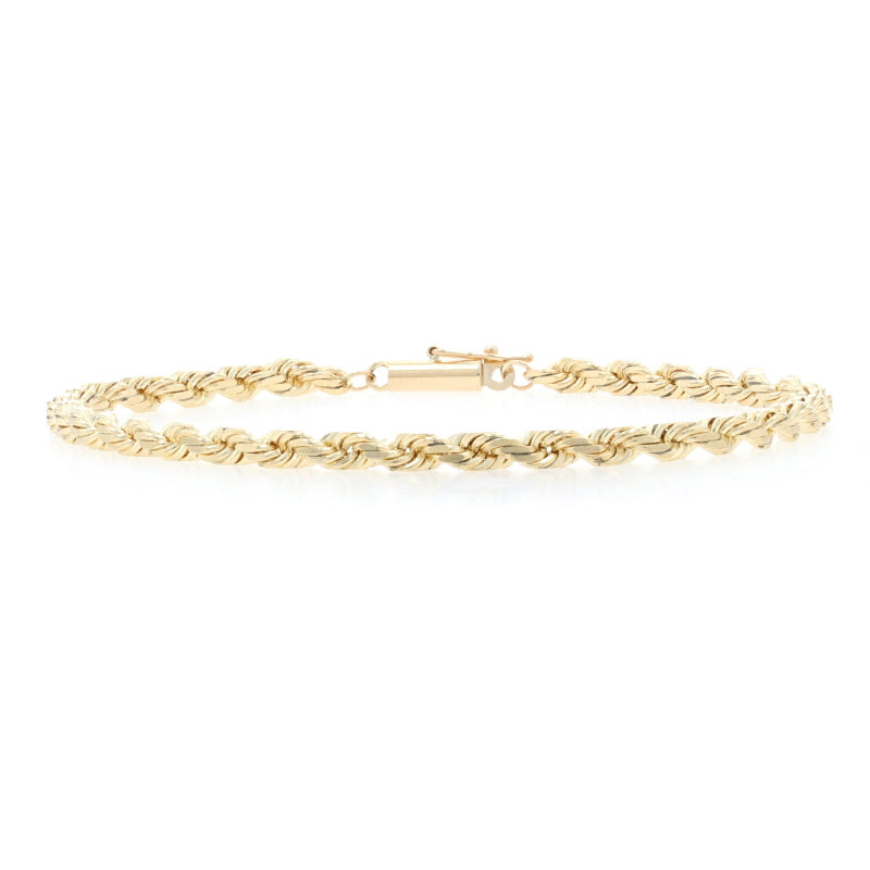 Diamond Cut Rope Chain Bracelet Yellow Gold - State St. Jewelers