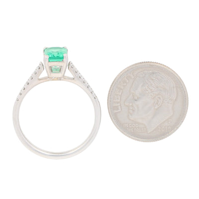 Emerald & Diamond Ring .93ct