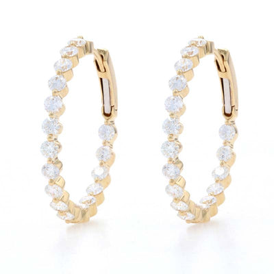 3.08ctw Diamond Earrings Yellow Gold
