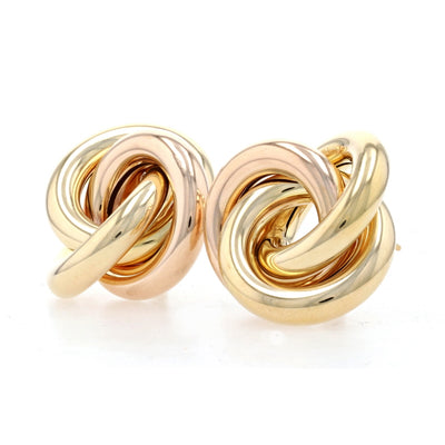 Intertwined Circle Earrings Yellow Gold