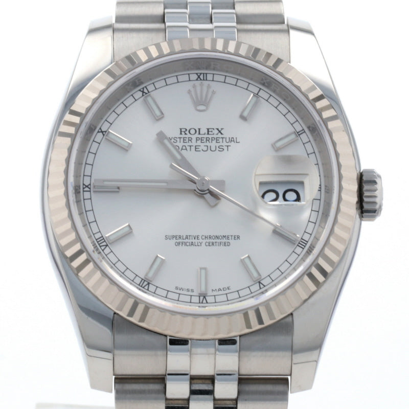 Rolex Datejust 36mm Men's Wristwatch 116234 Stainless Steel & White Gold
