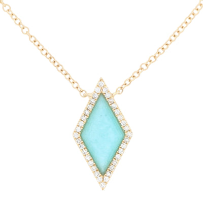 Amazonite & Diamond Necklace