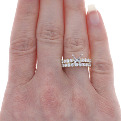 1.05ctw Diamond Engagement Ring & Wedding Band Yellow Gold