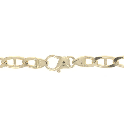 Men's Diamond Cut Anchor Chain Necklace Yellow Gold
