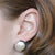Button Pearl & Diamond Earrings White Gold