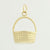 Woven Basket Pendant - 14k Yellow Gold Charm