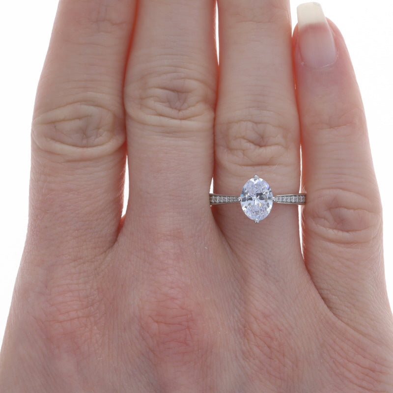 .20ctw Cubic Zirconia and Diamond Ring White Gold