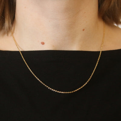 Diamond Cut Cable Chain Necklace Yellow Gold