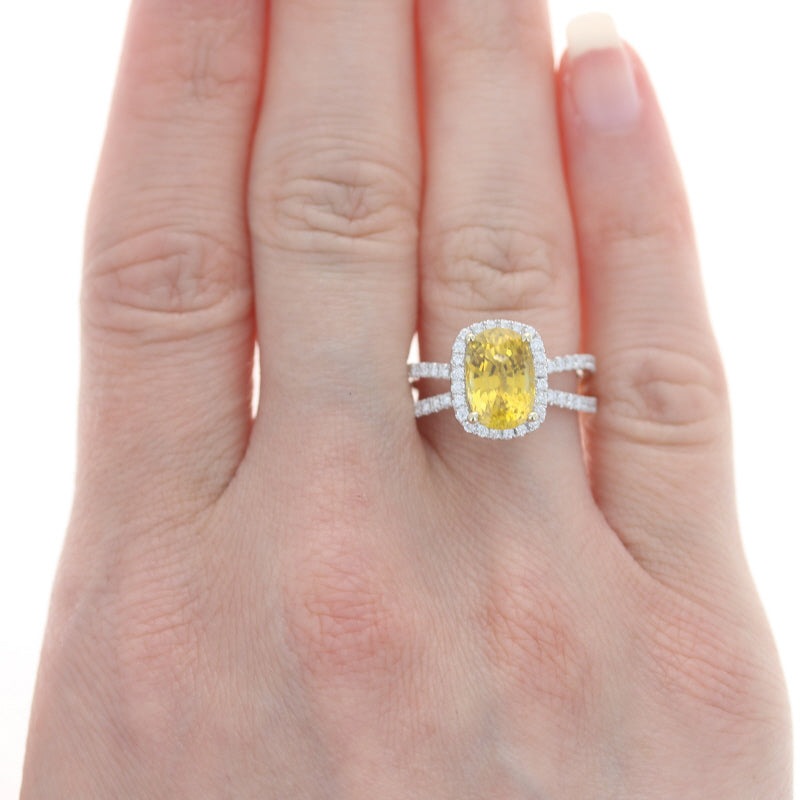 Henri Daussi 4.53ctw Sapphire & Diamond Ring White Gold