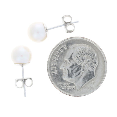 Freshwater Pearl Earrings White Gold