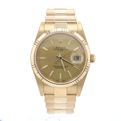 Rolex Oyster Perpetual Date 36mm Men's Wristwatch 15238 Yellow Gold