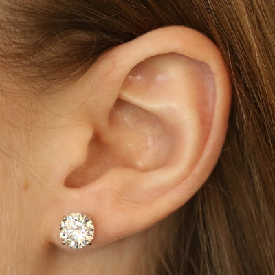 3.41ctw Diamond Earrings White Gold