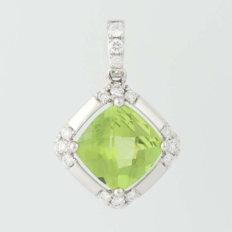 Peridot & Diamond Pendant 1.59ctw