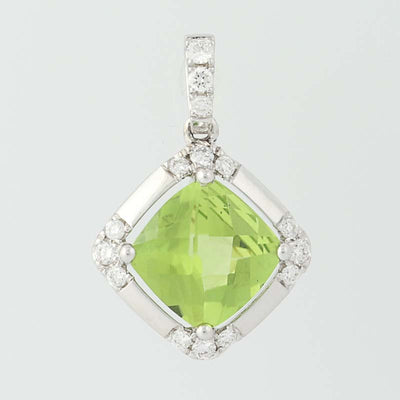 Peridot & Diamond Pendant 1.59ctw