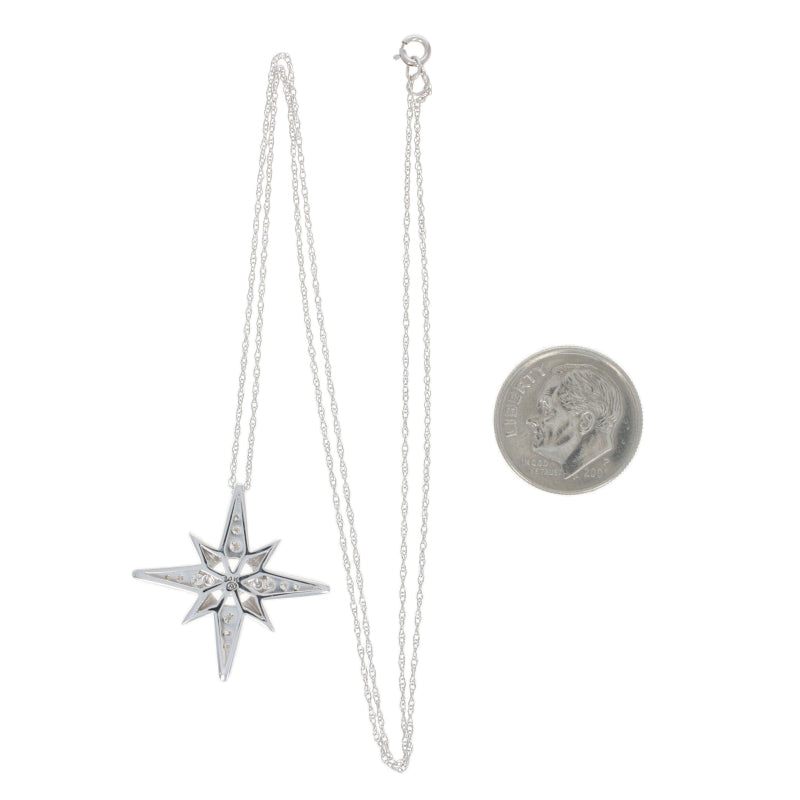 White Gold Diamond Star Pendant Necklace