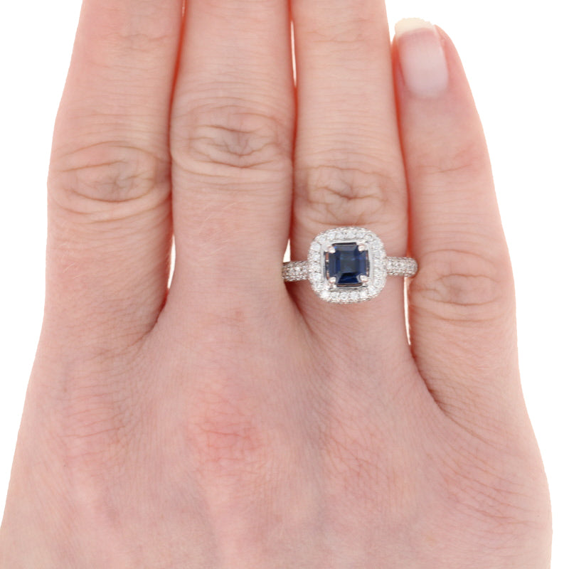 Sapphire & Diamond Engagement Ring & Wedding Band 1.00ct