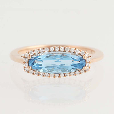 Blue Topaz & Diamond Ring 1.91ctw