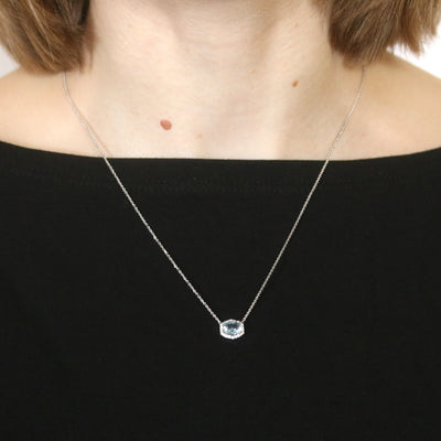 1.07ctw Aquamarine & Diamond Necklace White Gold