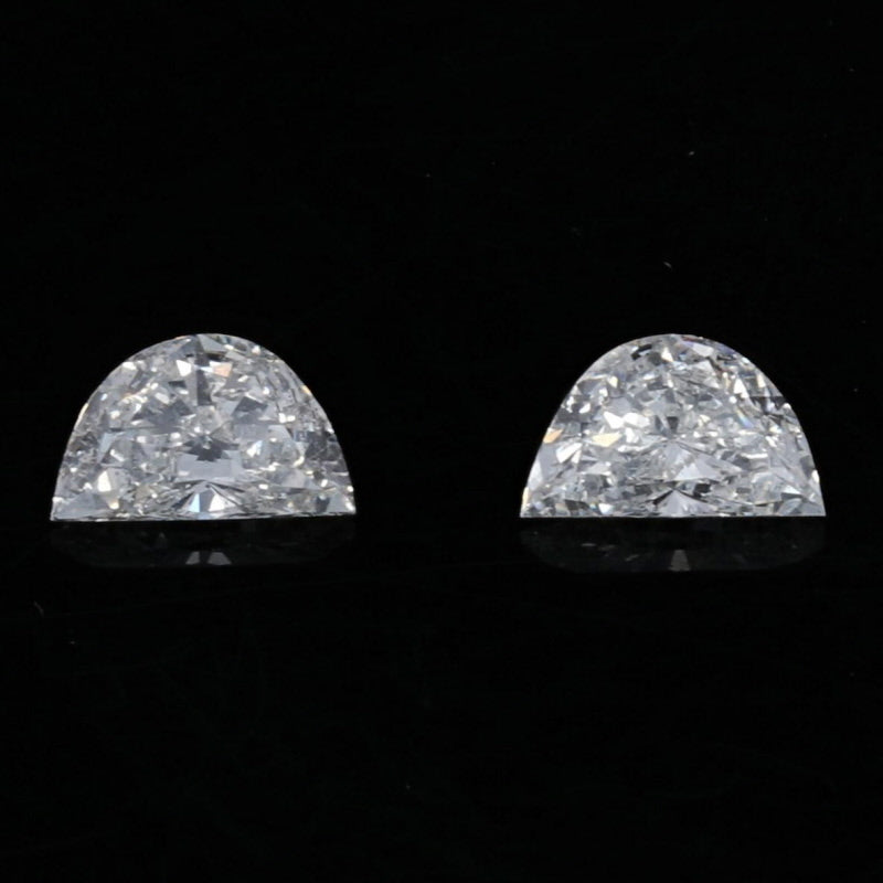 .64ctw Set of 2 Loose Diamonds - Half Moon Cut Pair