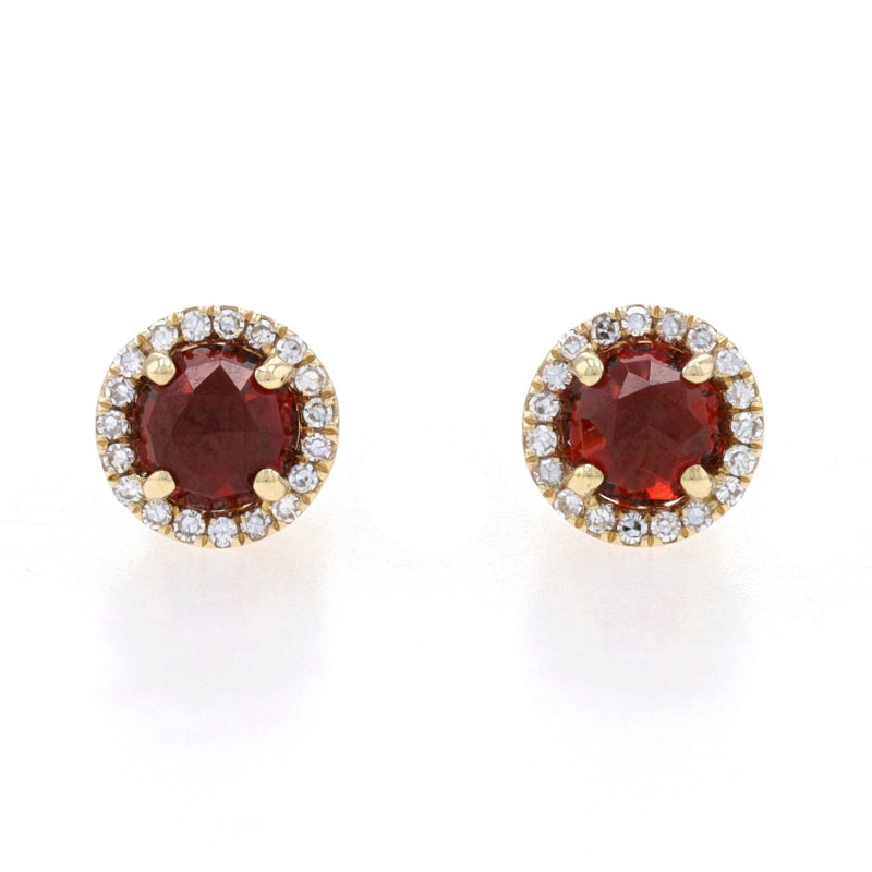 .40ctw Garnet & Diamond Earrings Yellow Gold