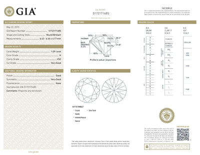 1.09ct Loose Diamond Round Brilliant GIA