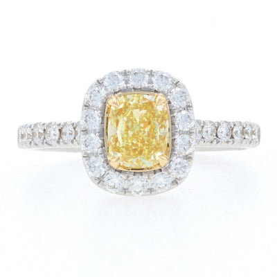 .92ct Fancy Intense Yellow Diamond Ring White Gold