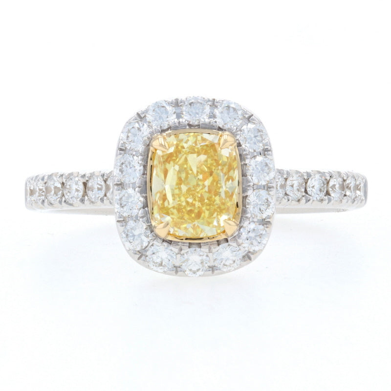 92ct Fancy Intense Yellow Diamond Ring White Gold - State St. Jewelers