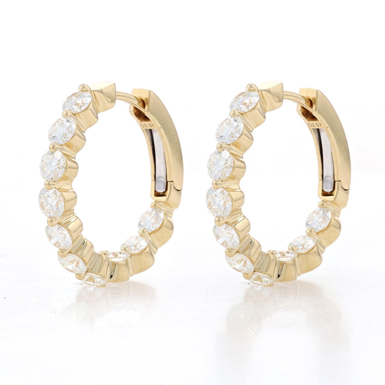 2.07ctw Diamond Earrings Yellow Gold