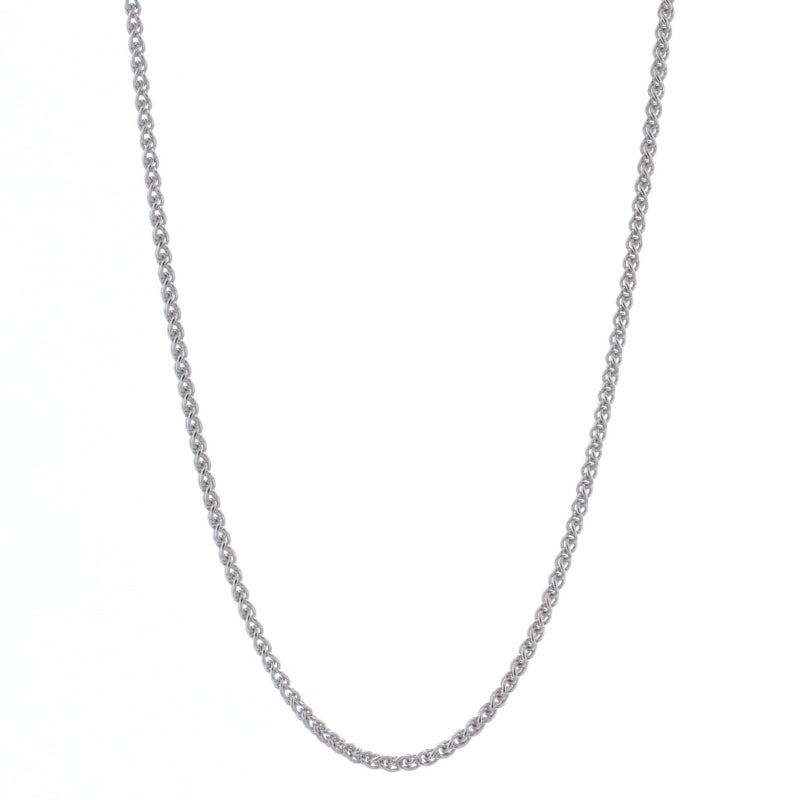 Platinum Wheat Chain Necklace 18"