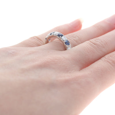 1.67ctw Sapphire & Diamond Ring White Gold