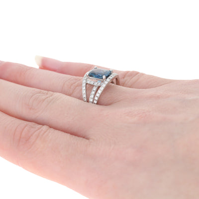 Radiant Sapphire & Diamond Ring 2.25ctw