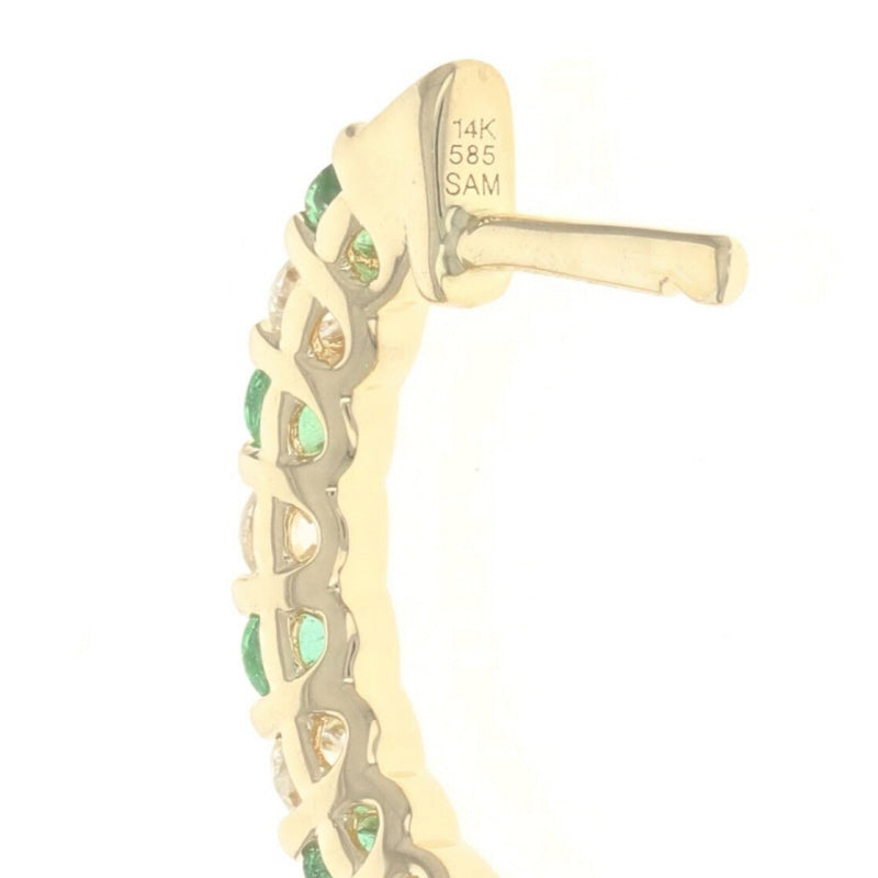 .40ctw Emerald & Diamond Earrings Yellow Gold