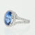 6.25ctw Oval Cut Sapphire & Diamond Ring - 14k White Gold Halo