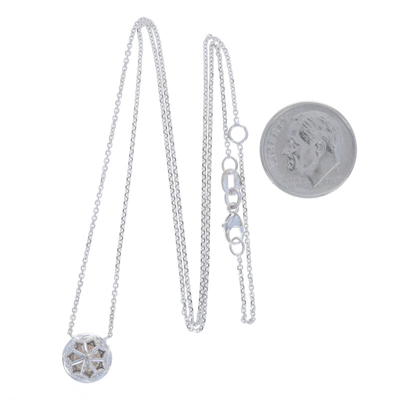 1.65ctw Diamond and Diamond Pendant Necklace White Gold