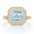 3.68ct Blue Topaz & Diamond Ring Yellow Gold
