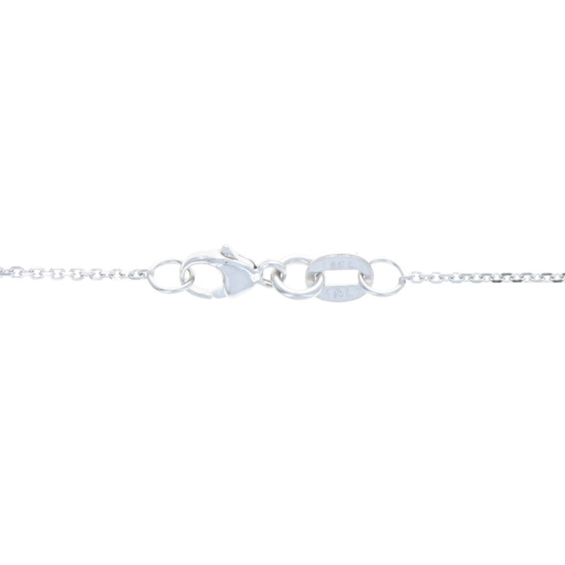 Diamond Cut Cable Chain Necklace White Gold