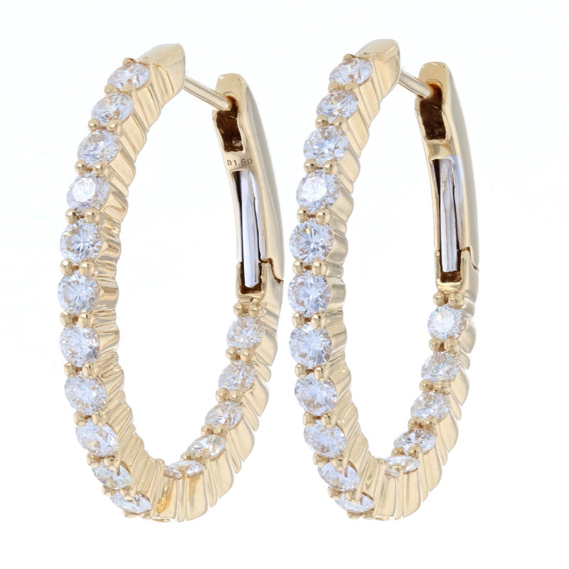 1.50ctw Diamond Earrings Yellow Gold