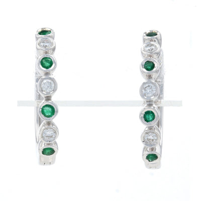 .16ctw Emerald & Diamond Earrings White Gold